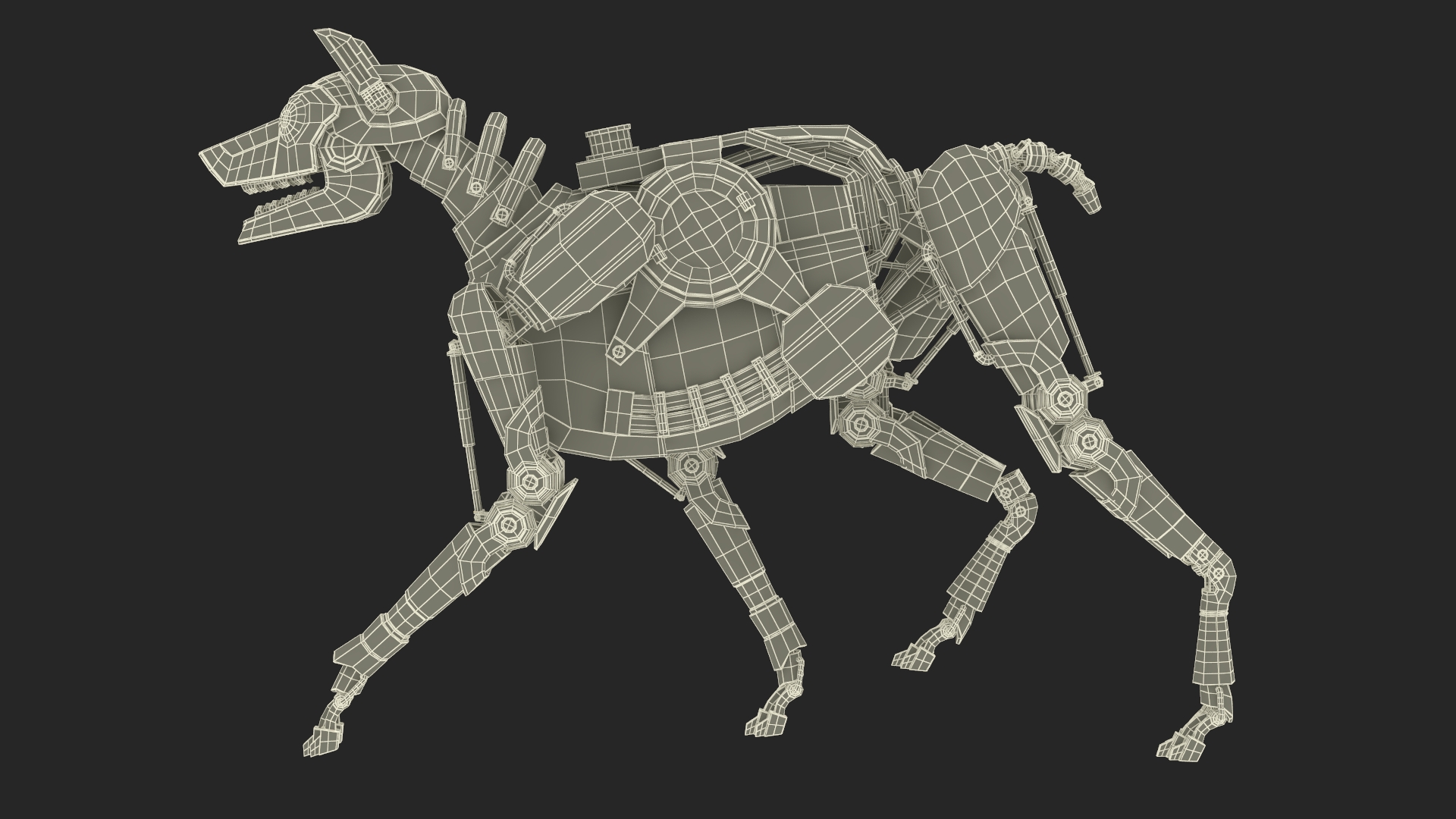 3D Futuristic Robotic Dog Concept in Walking Pose