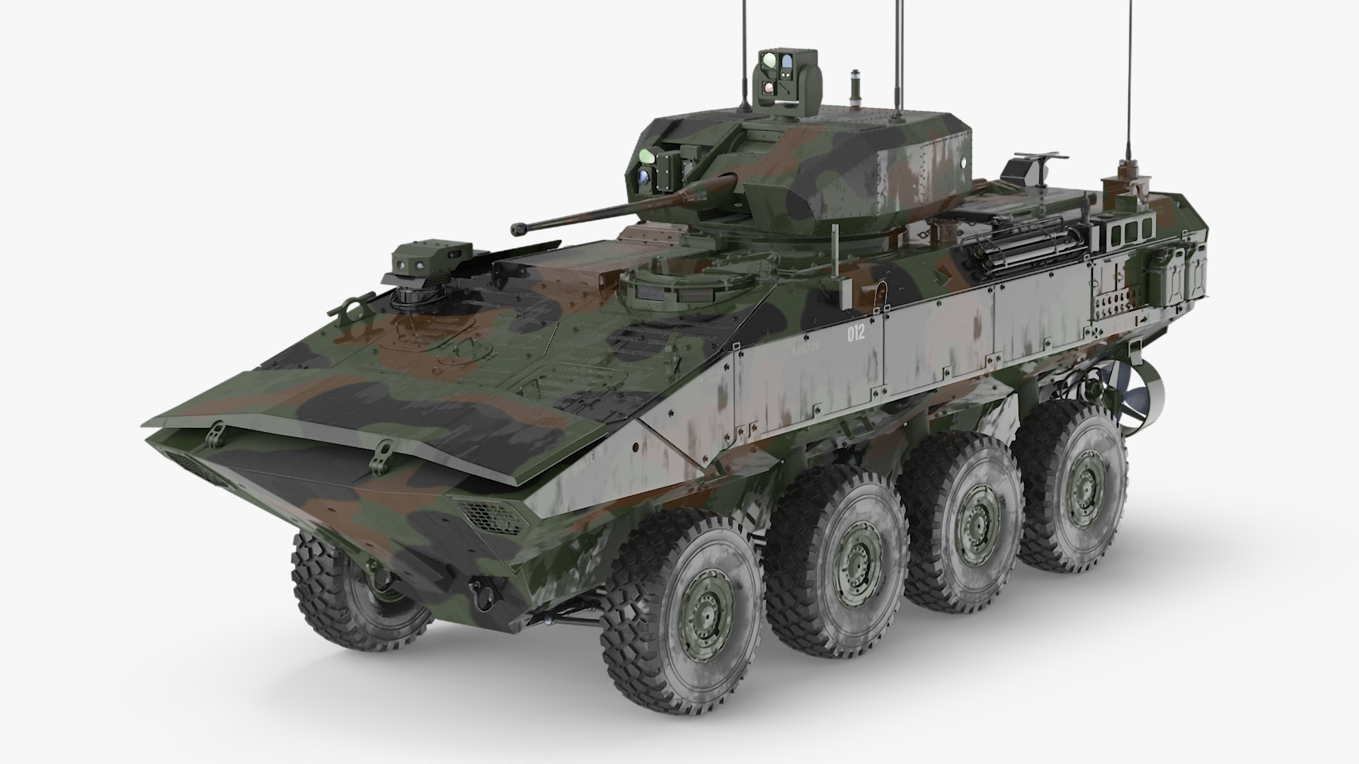 US Amphibious Assault Vehicle with 30mm Gun Wet Rigged 3D model