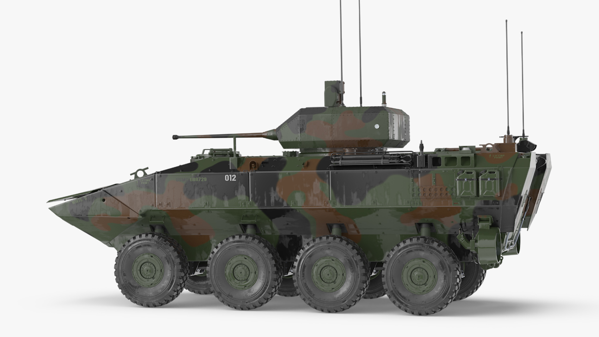 US Amphibious Assault Vehicle with 30mm Gun Wet Rigged 3D model