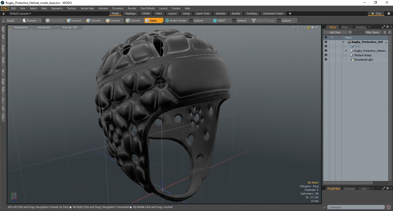 3D Rugby Protective Helmet model