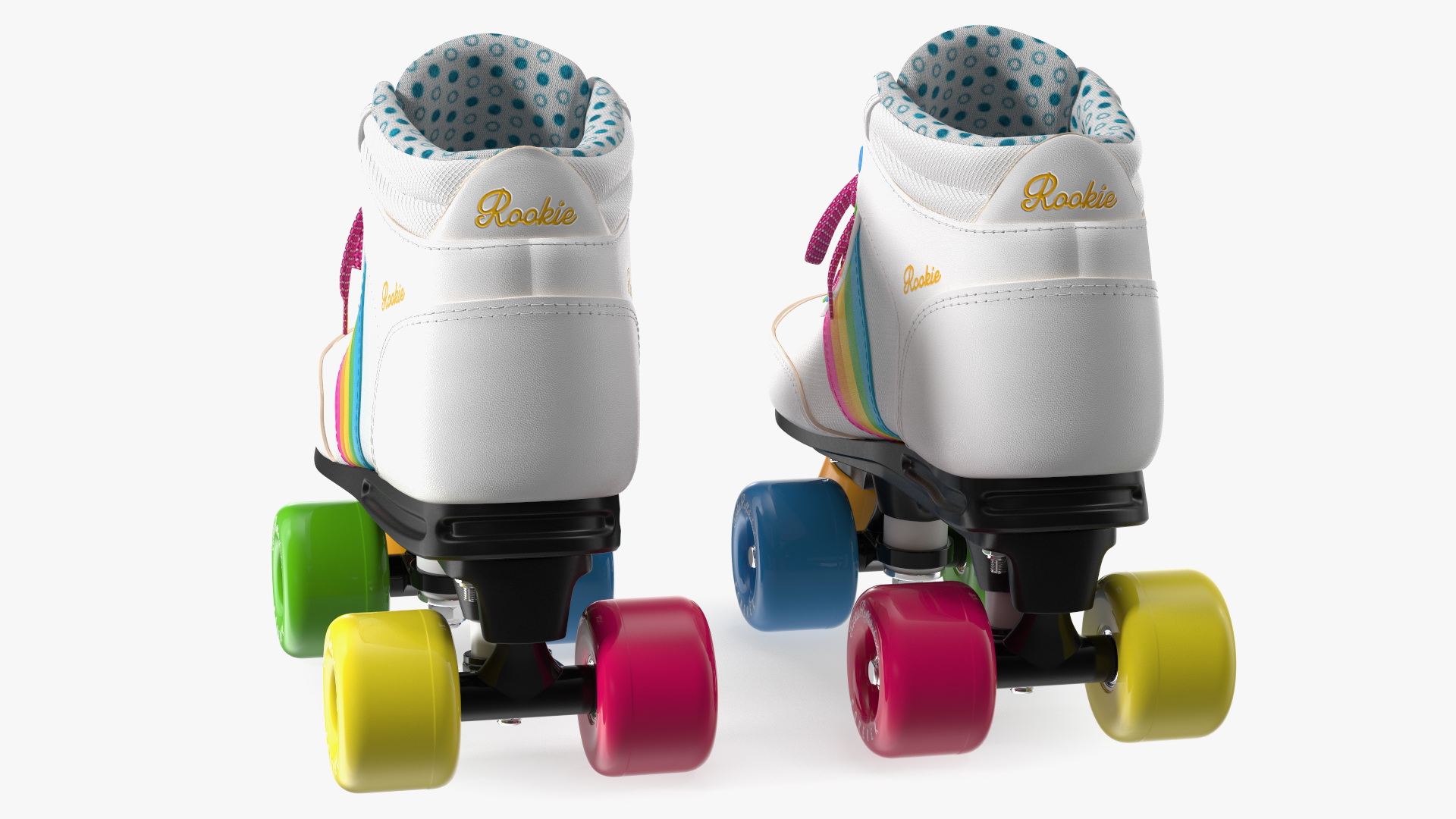 Quad Roller Skates White 3D model