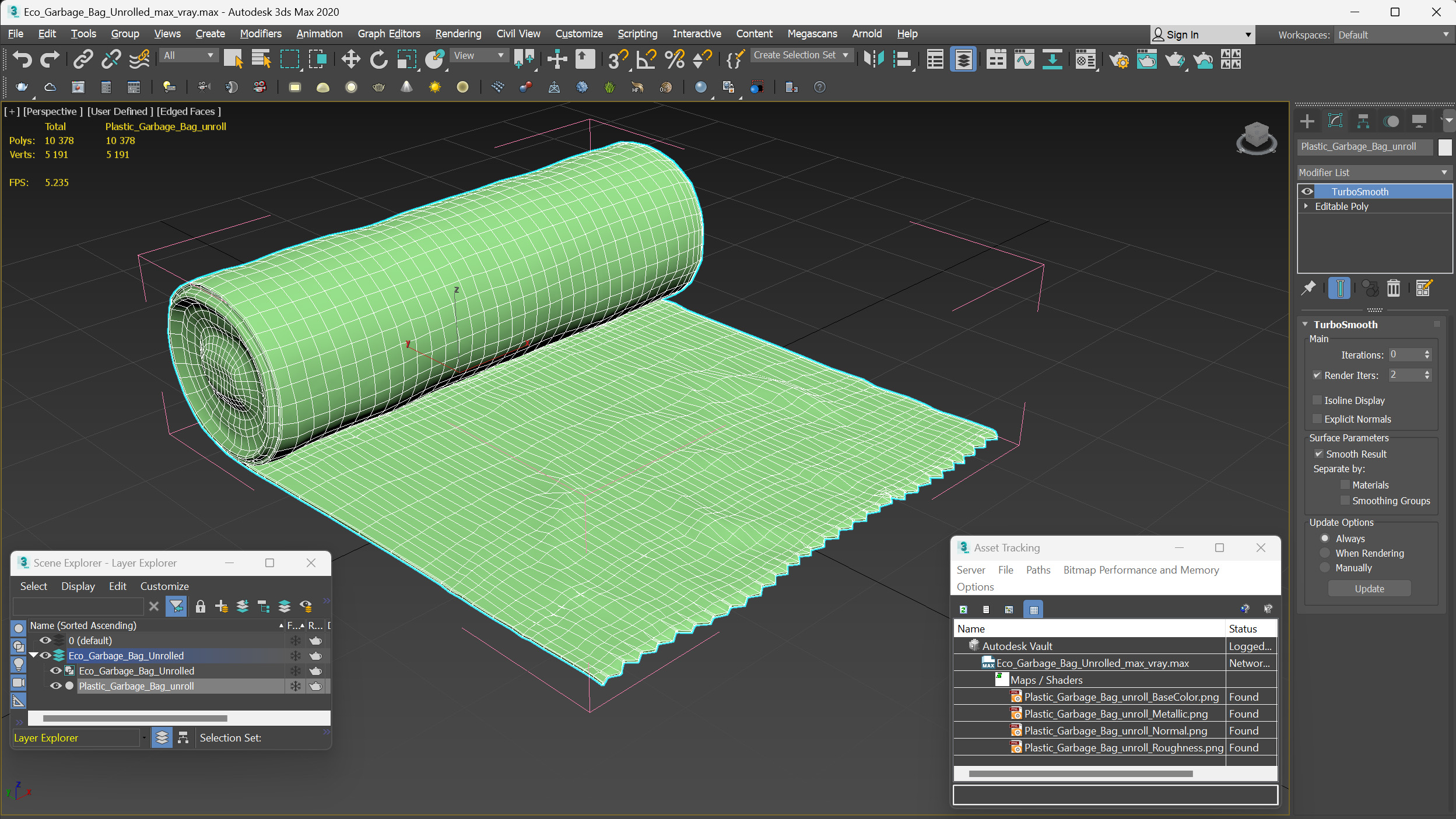 Eco Garbage Bag Unrolled 3D model