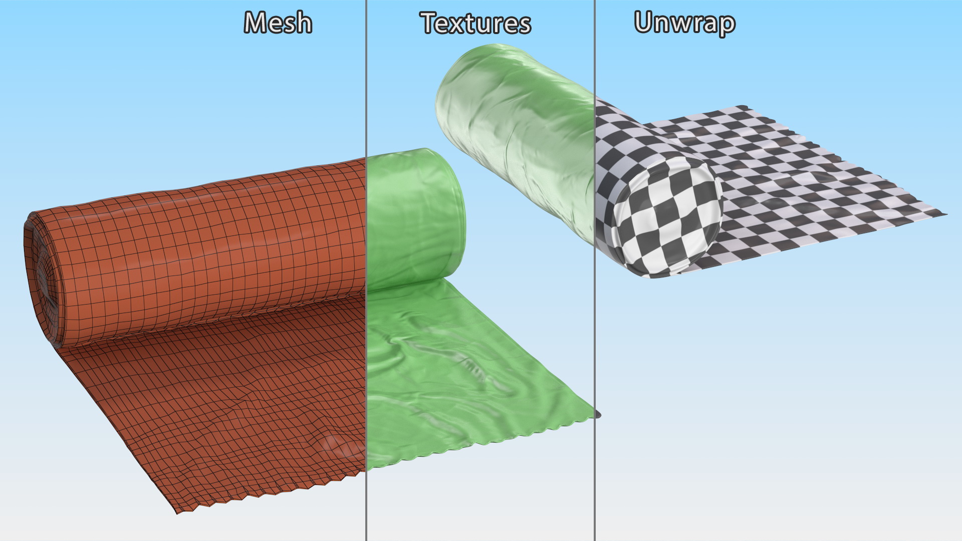 Eco Garbage Bag Unrolled 3D model