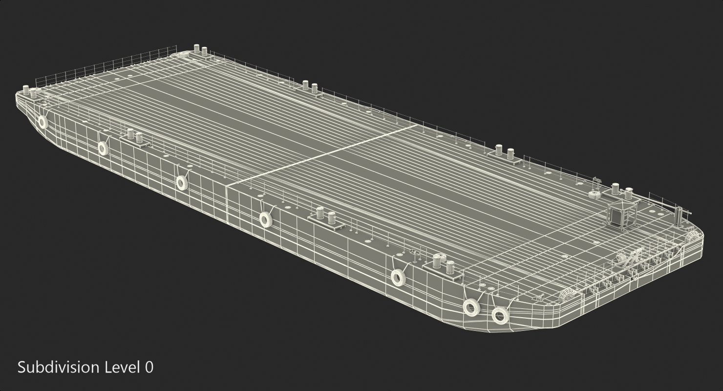 Flat Top Barge 3D model