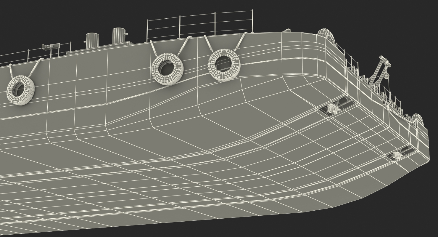 Flat Top Barge 3D model