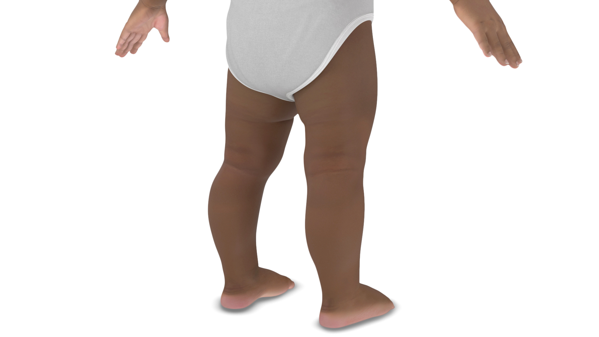 Black Baby Boy Light Skin Wearing Bodysuit A-Pose 3D model