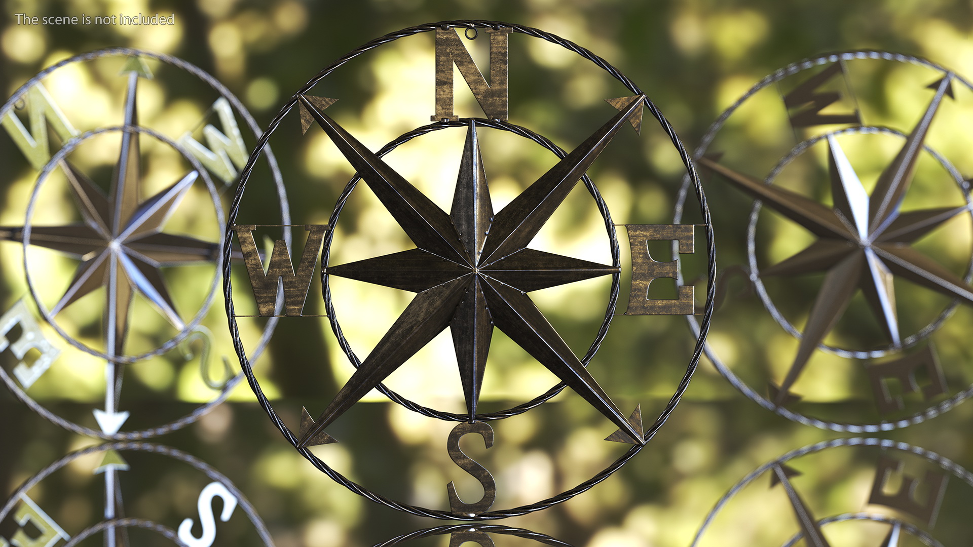 3D Classical Compass Rose Steel model