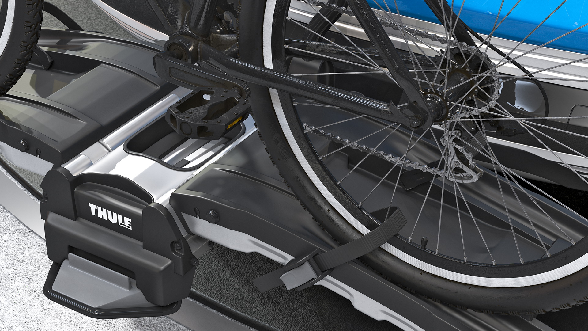 Audi E-tron with Thule EasyFold XT2 Mountain Bike 3D model