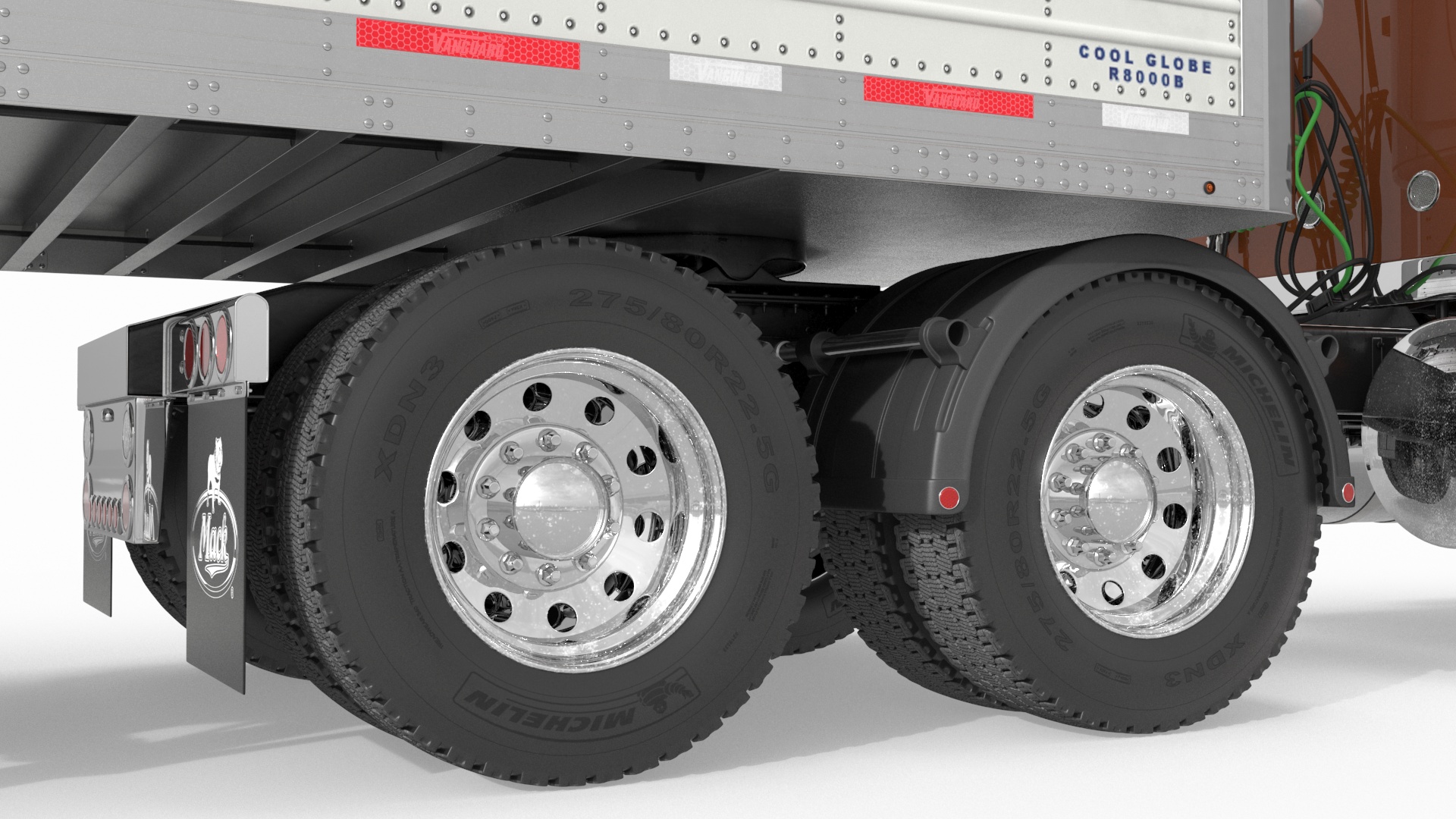 Mack CHU613 Truck with Vanguard Reefer Semi Trailer Refrigerator 3D model