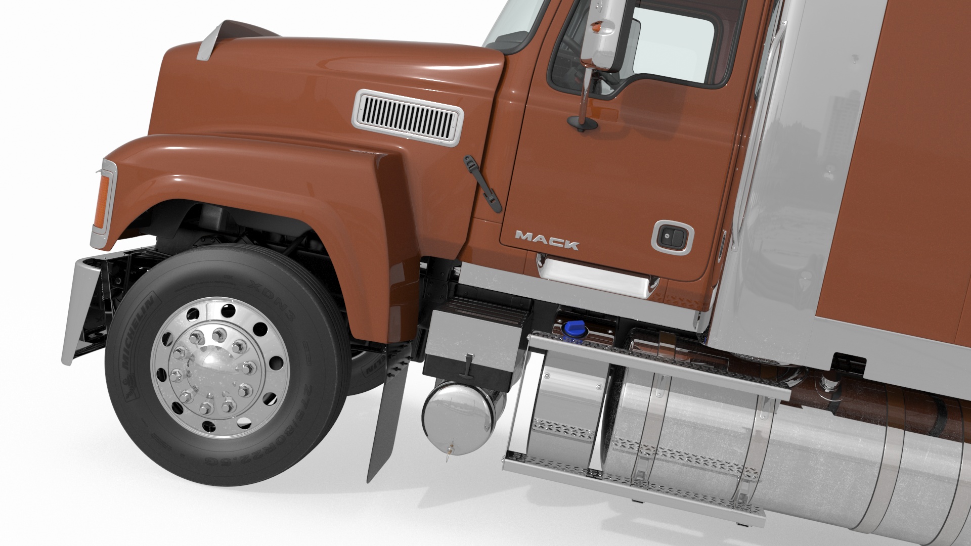 Mack CHU613 Truck with Vanguard Reefer Semi Trailer Refrigerator 3D model