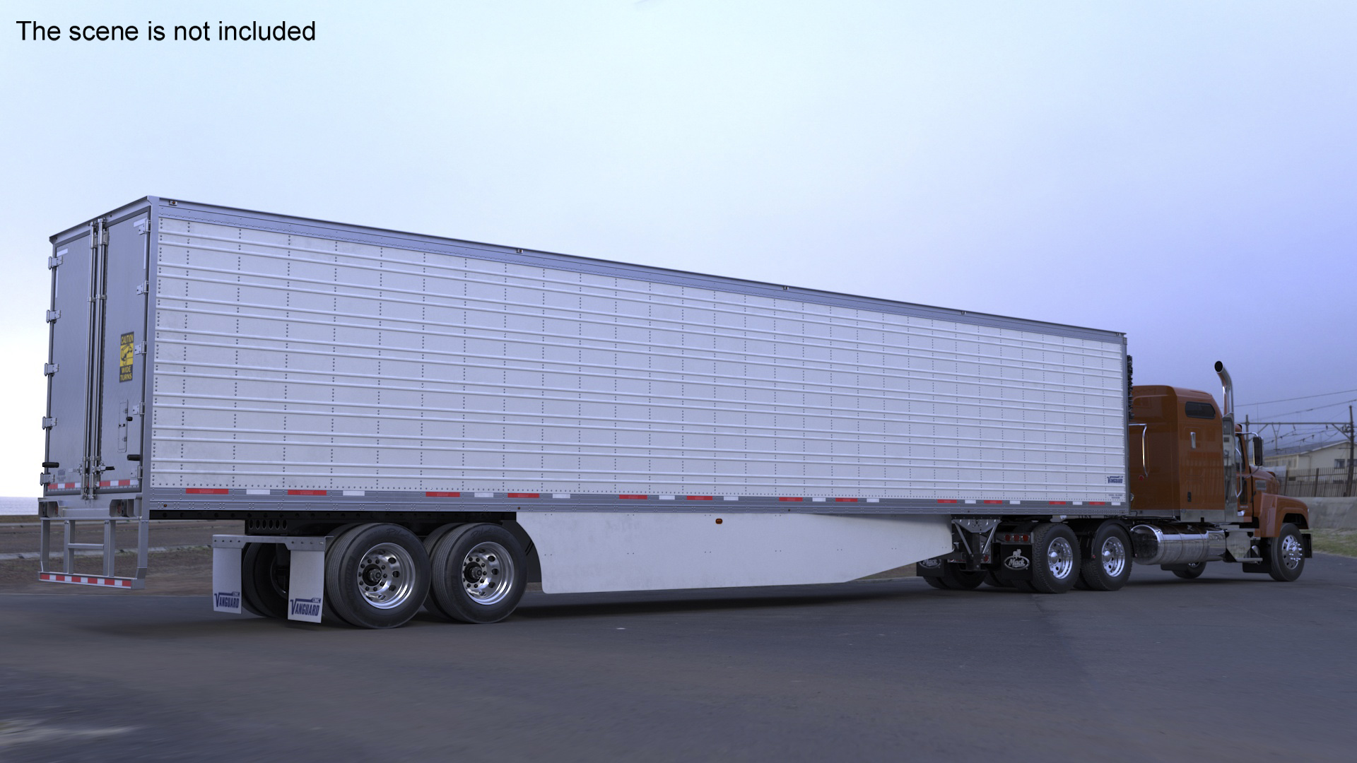 Mack CHU613 Truck with Vanguard Reefer Semi Trailer Refrigerator 3D model