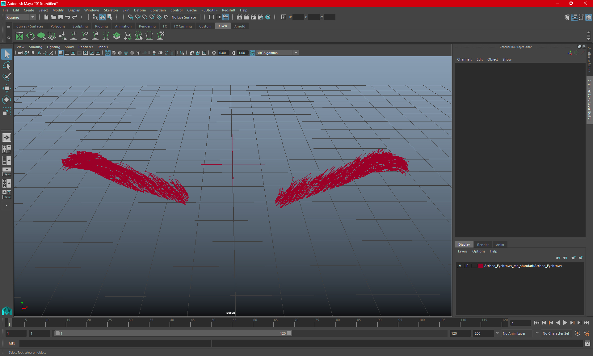 3D model Arched Eyebrows