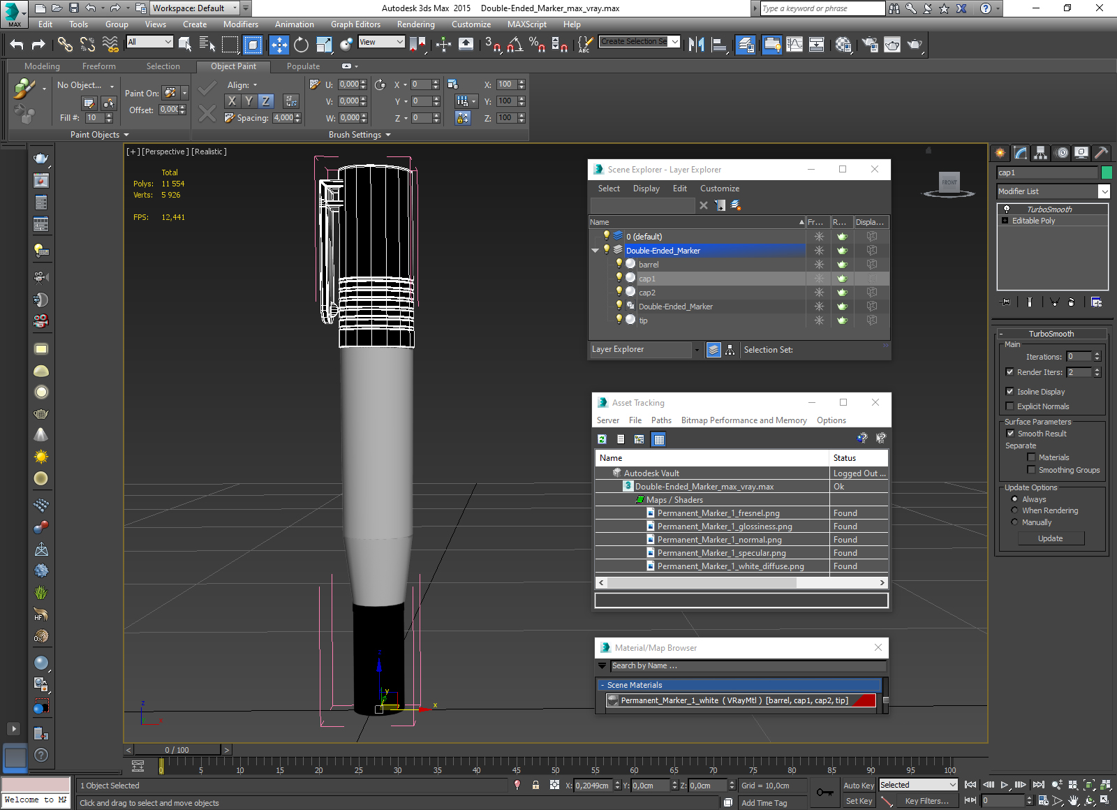 Double-Ended Marker 3D model