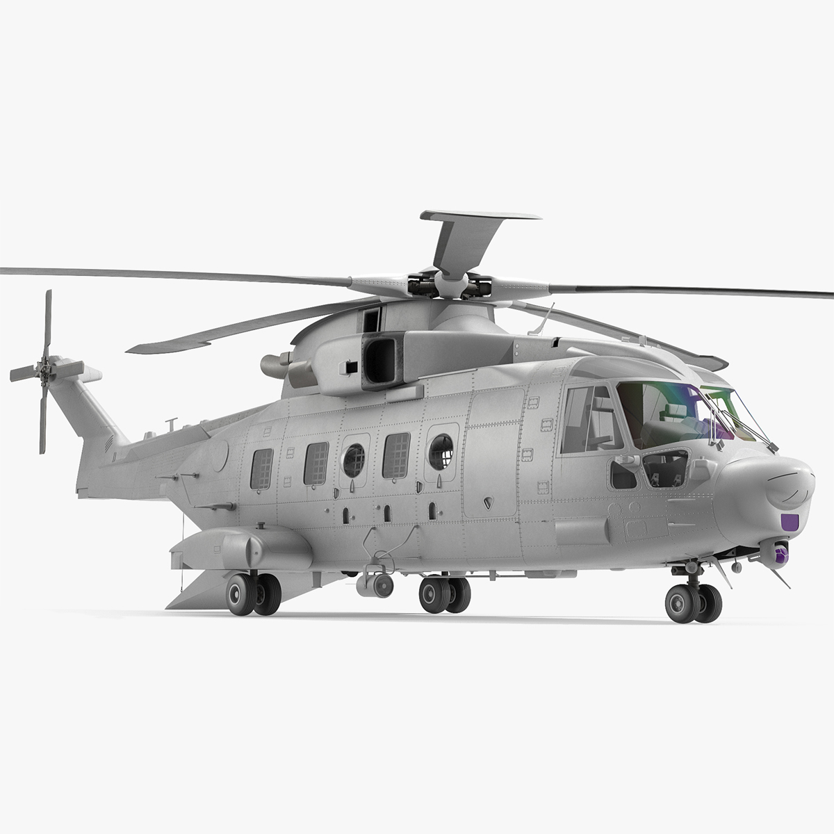 3D Multipurpose Medium Transport Helicopter Rigged for Maya