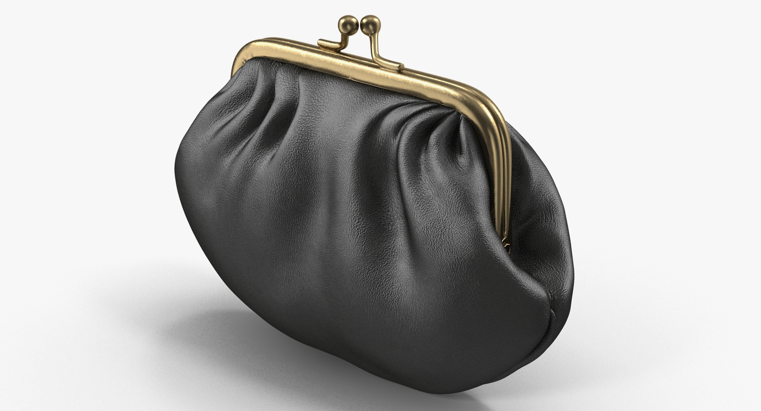 3D model Leather Snap Top Clasp Coin Ladies Purse