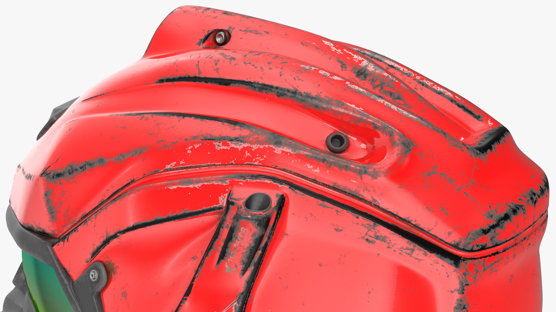 Sci-Fi Old Futuristic Helmet Red 3D