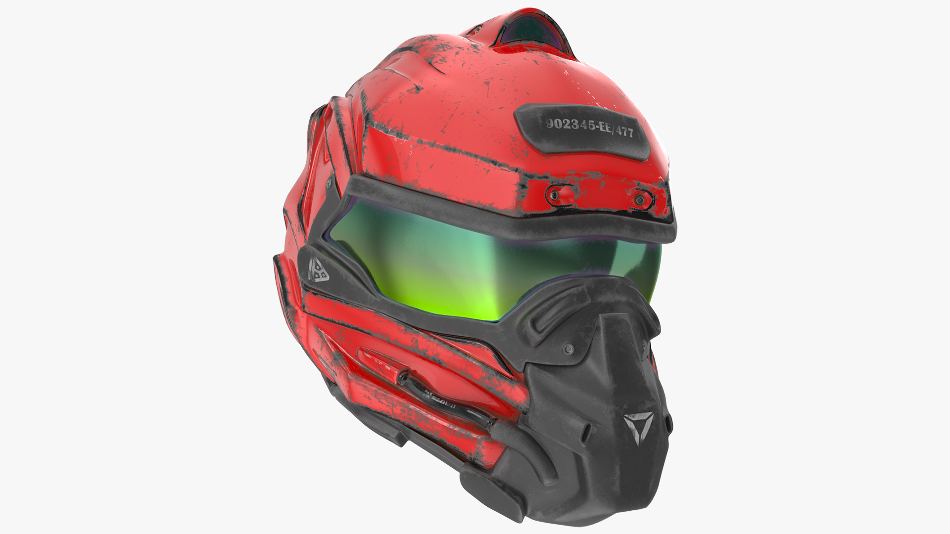 Sci-Fi Old Futuristic Helmet Red 3D