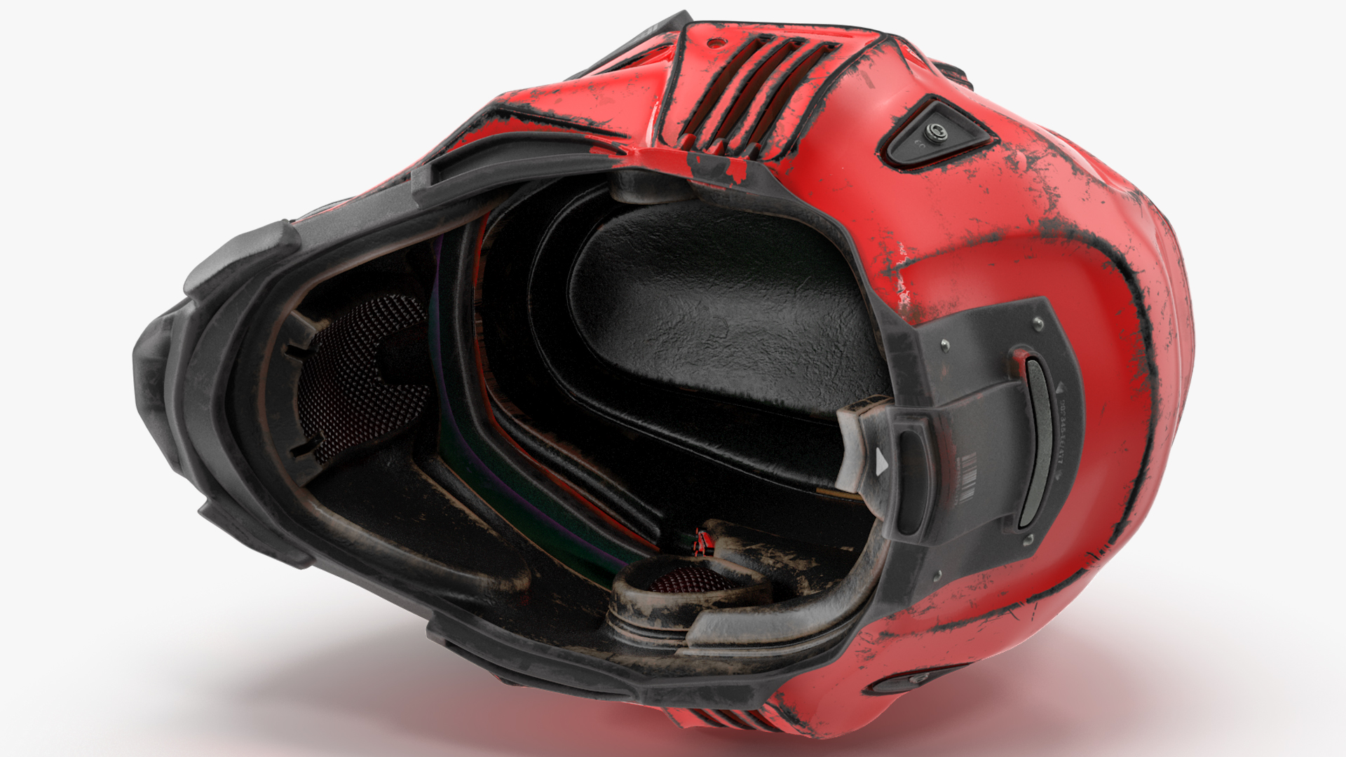 Sci-Fi Old Futuristic Helmet Red 3D