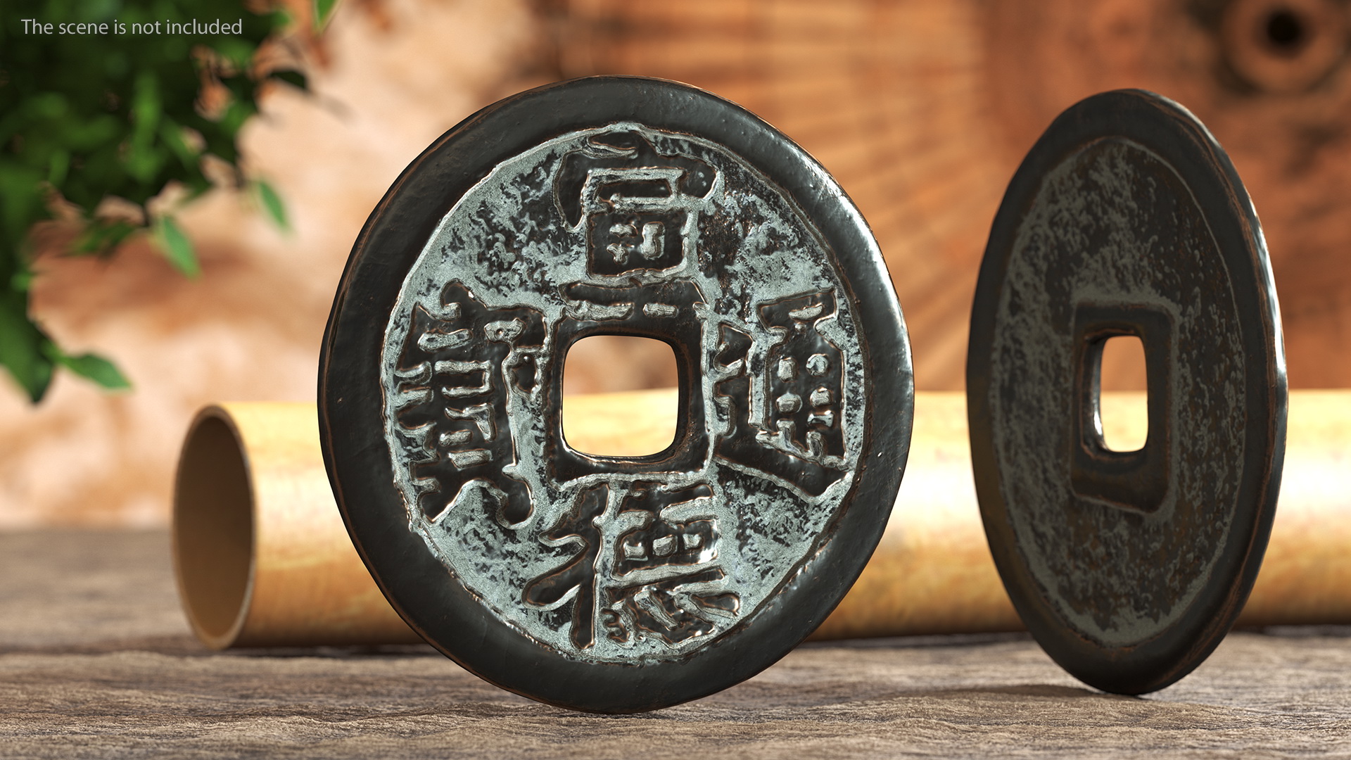 Chinese Ming Xuande Tongbao 1 Cash 3D model