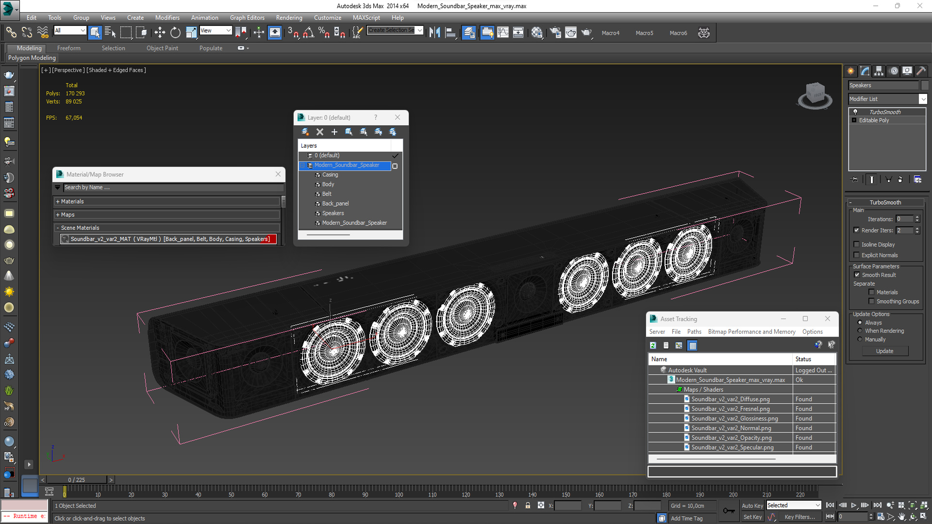 3D Modern Soundbar Speaker model