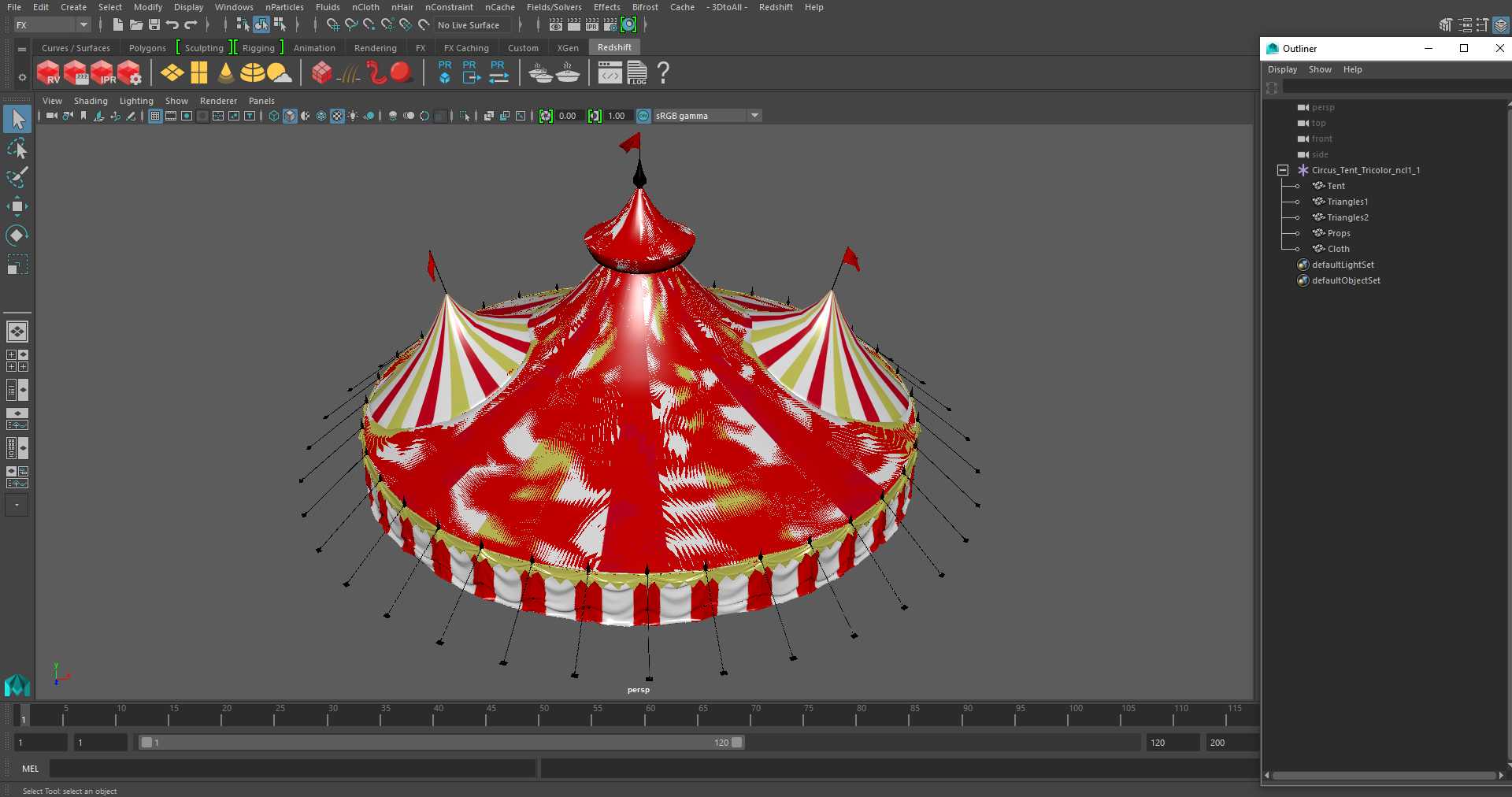 3D model Circus Tent Tricolor