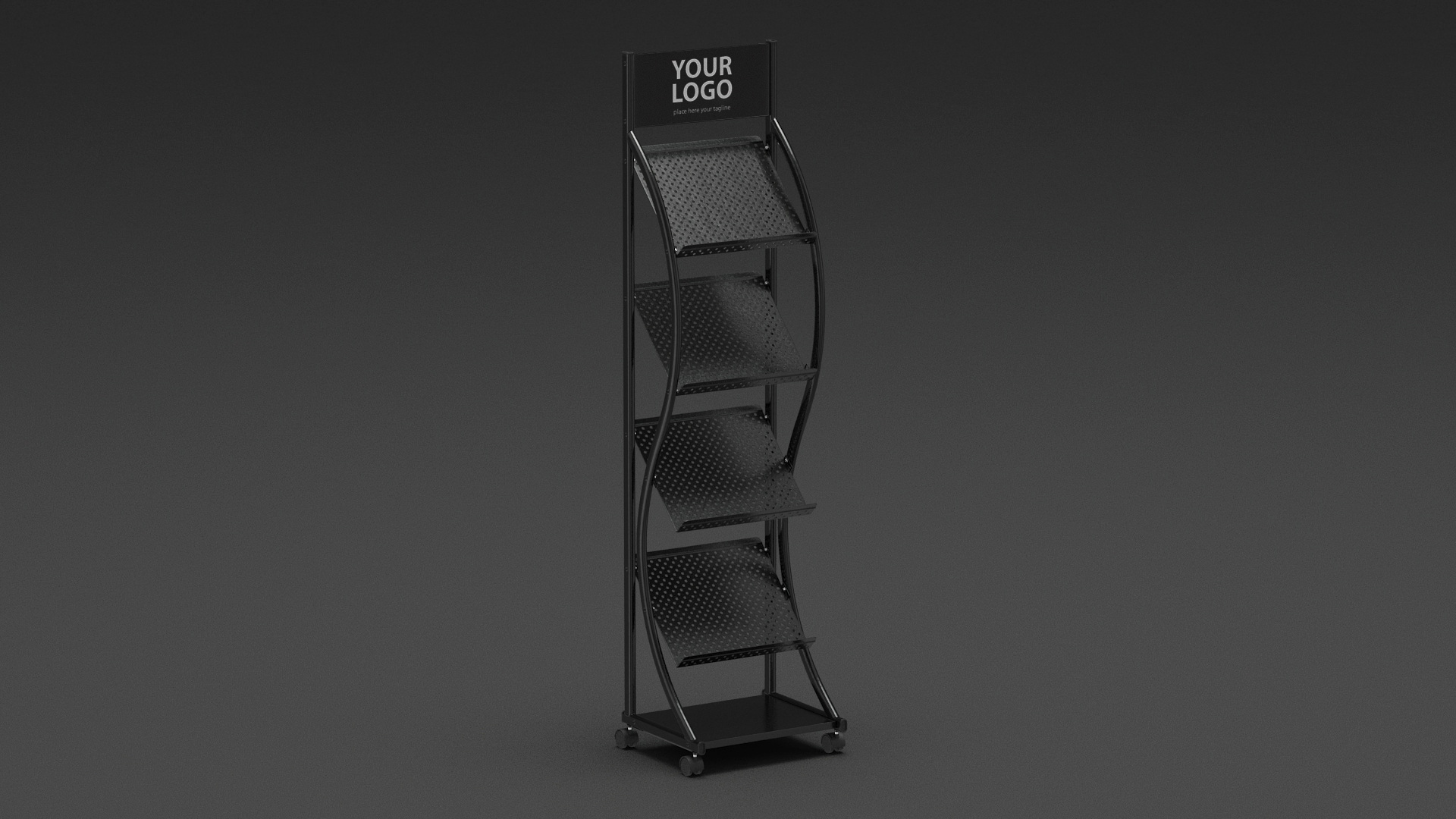 3D Reception with Magazine Rack Mockup Black