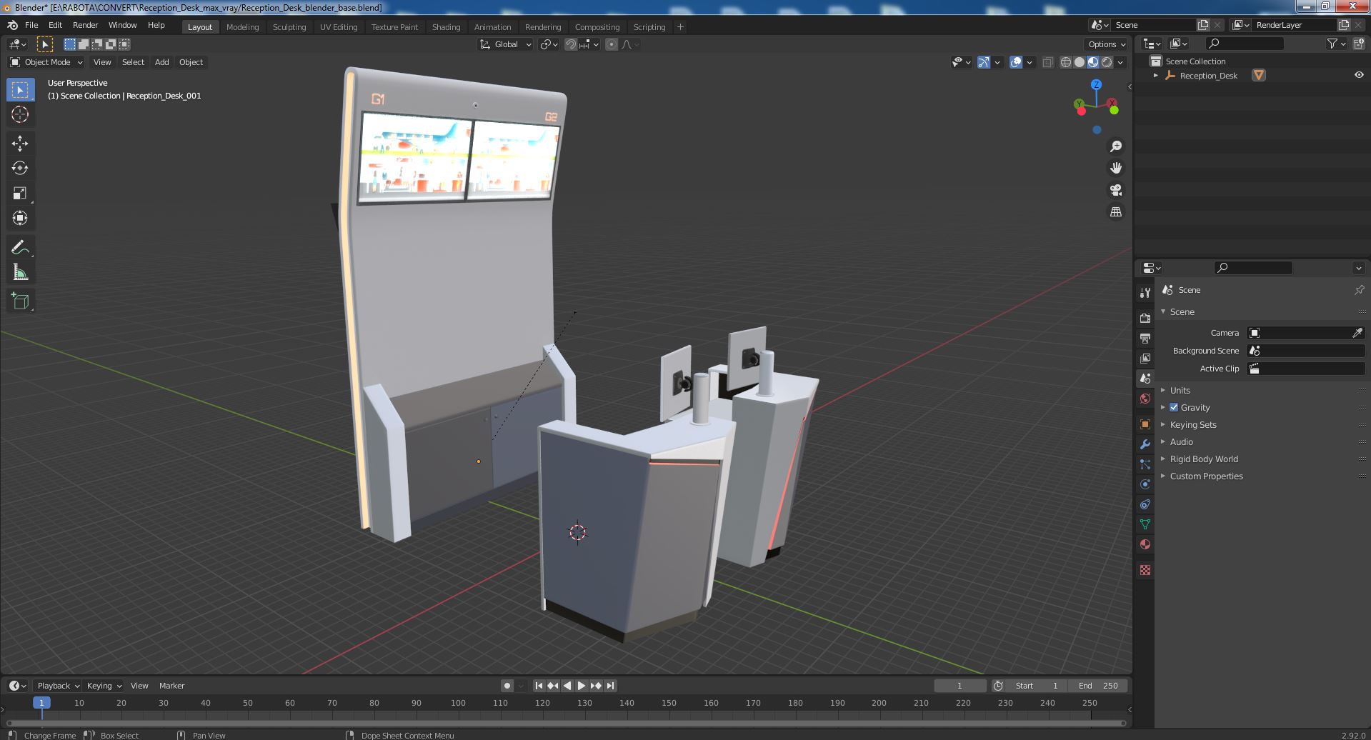 Reception Desk 3D model