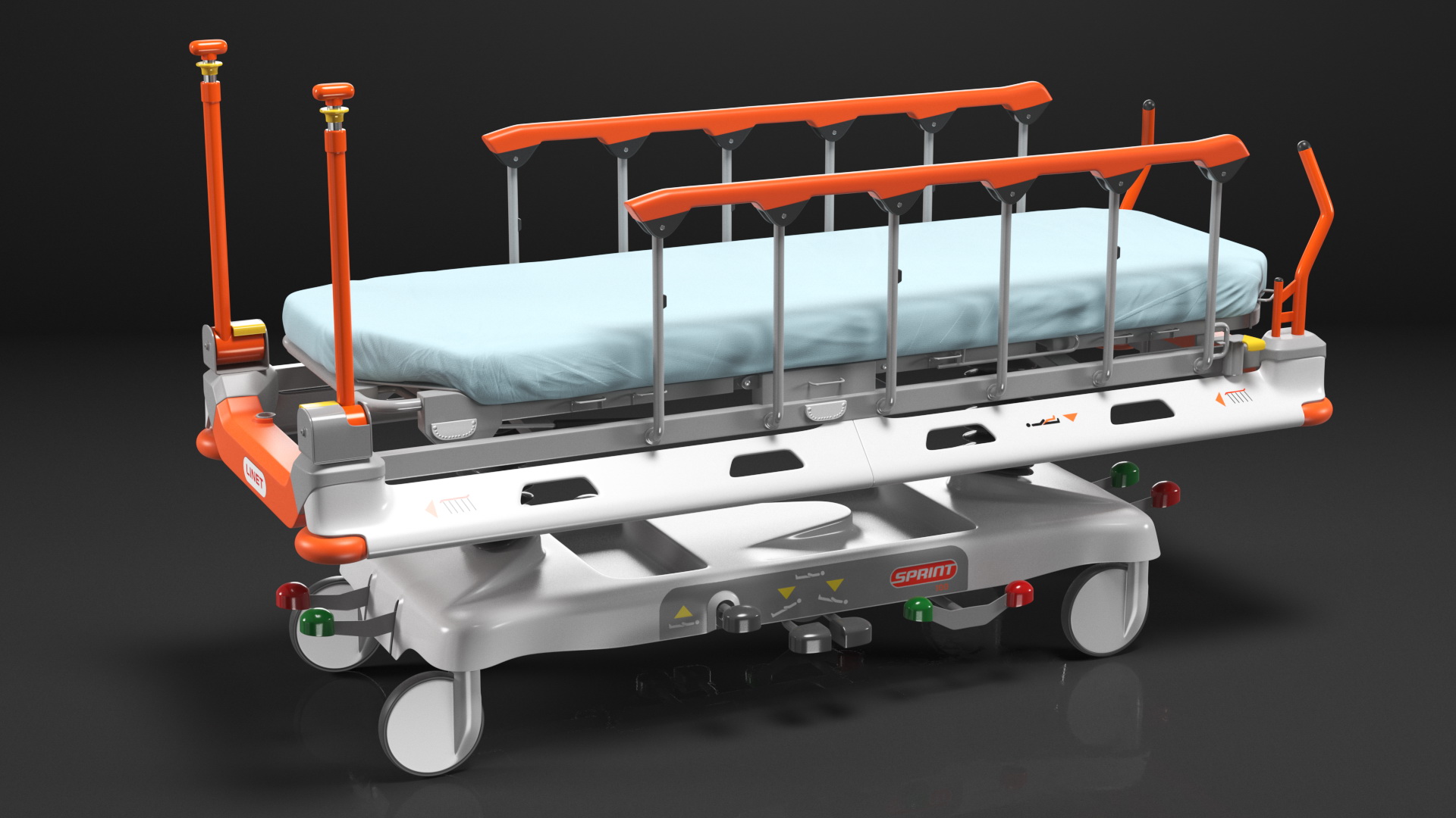 Linet Sprint 100 Transport Bed Rigged 3D