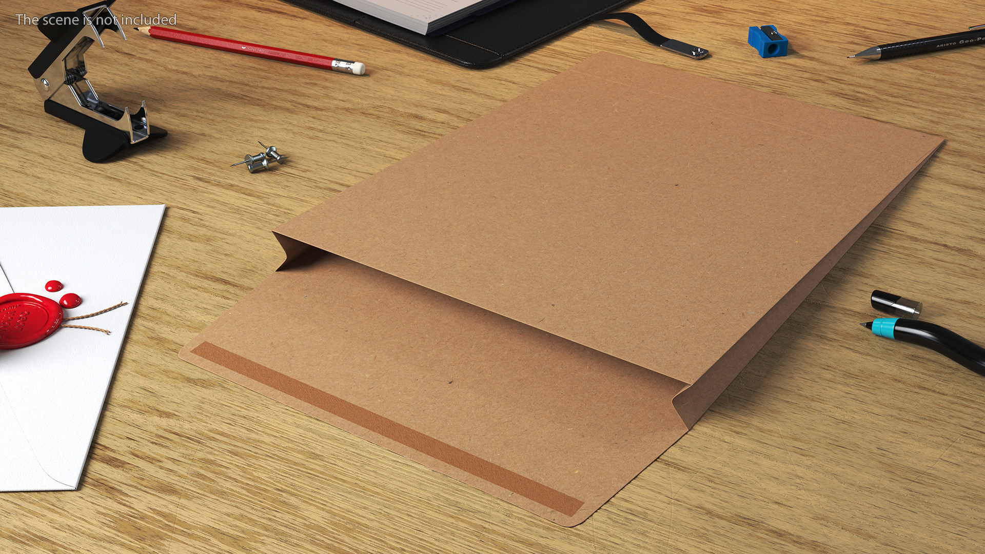 Gusset Envelope Craft Paper Rigged 3D model