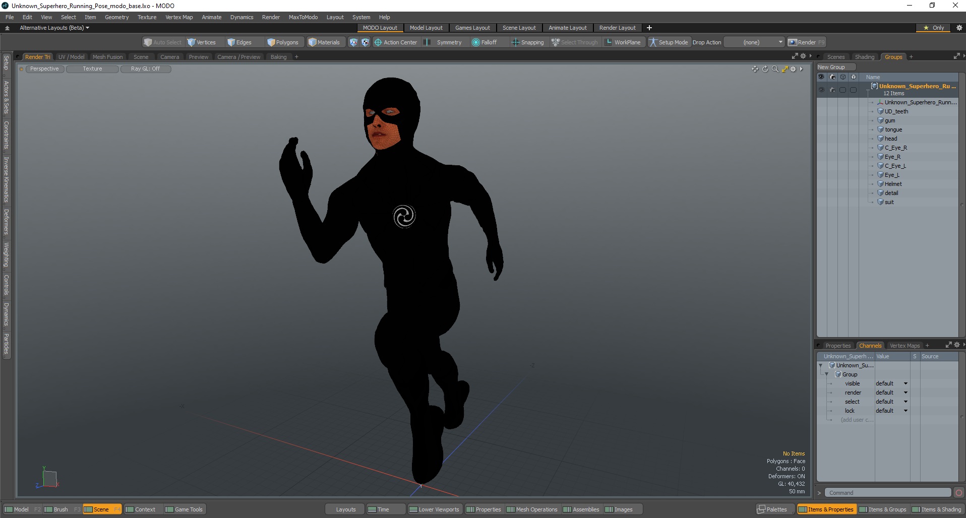 3D model Unknown Superhero Running Pose