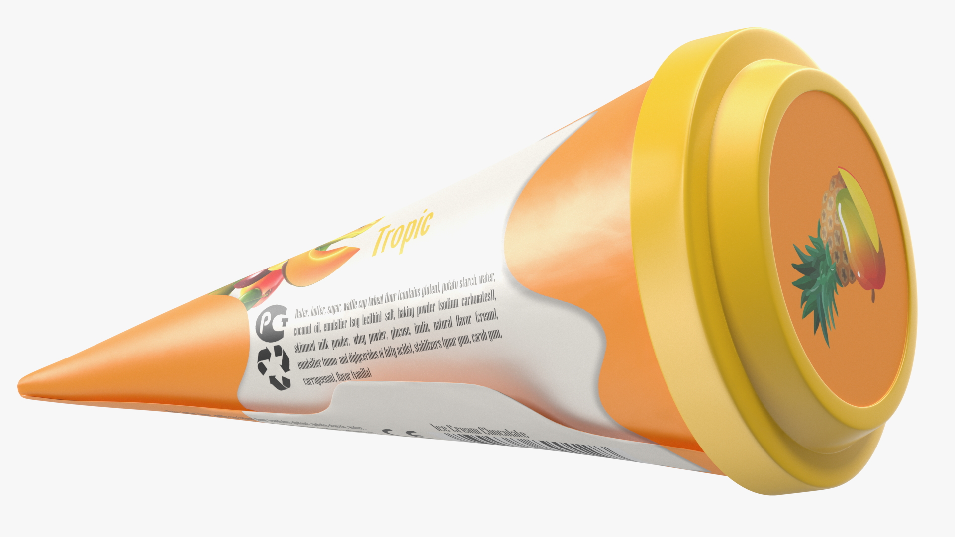 Cone Ice Cream with Cap Mockup Tropic 3D