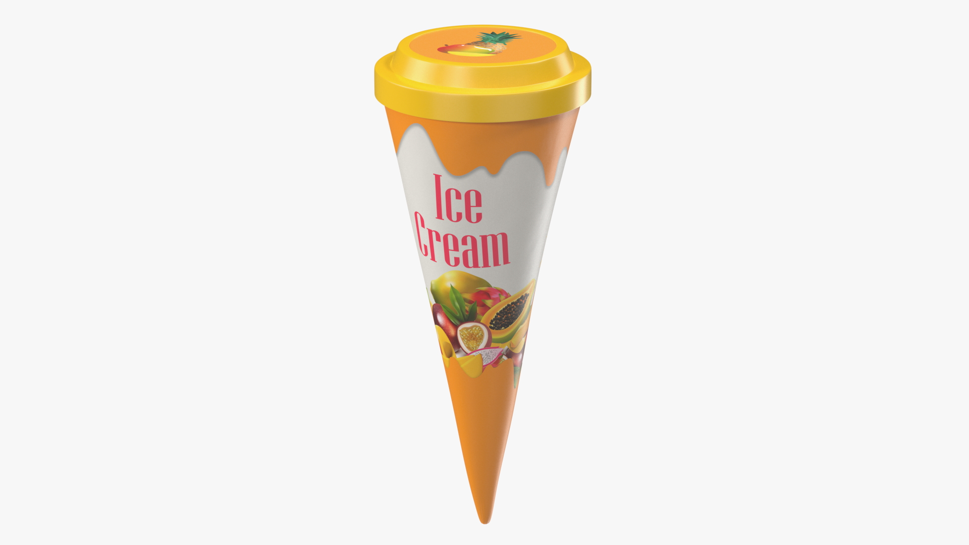 Cone Ice Cream with Cap Mockup Tropic 3D