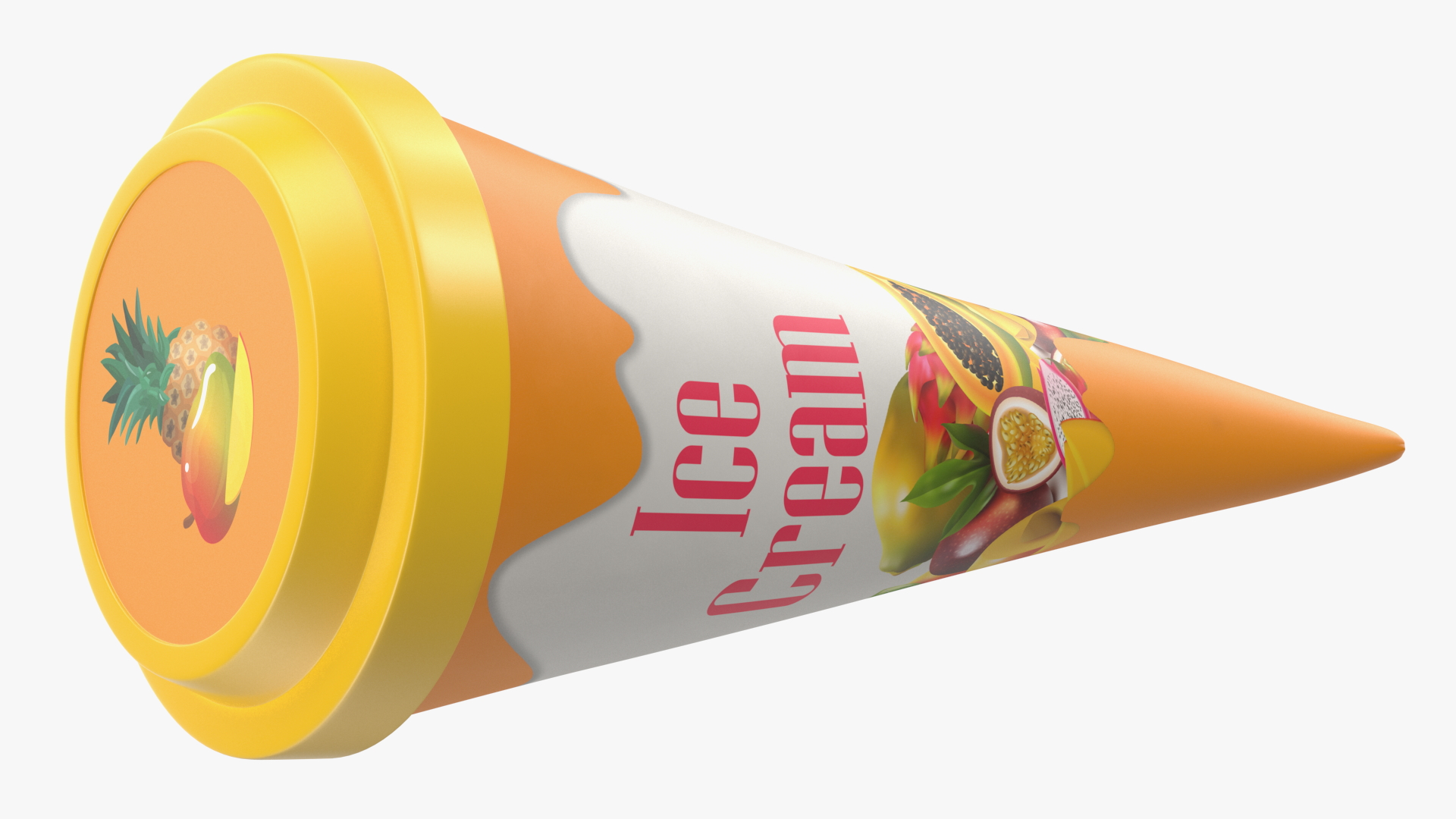 Cone Ice Cream with Cap Mockup Tropic 3D