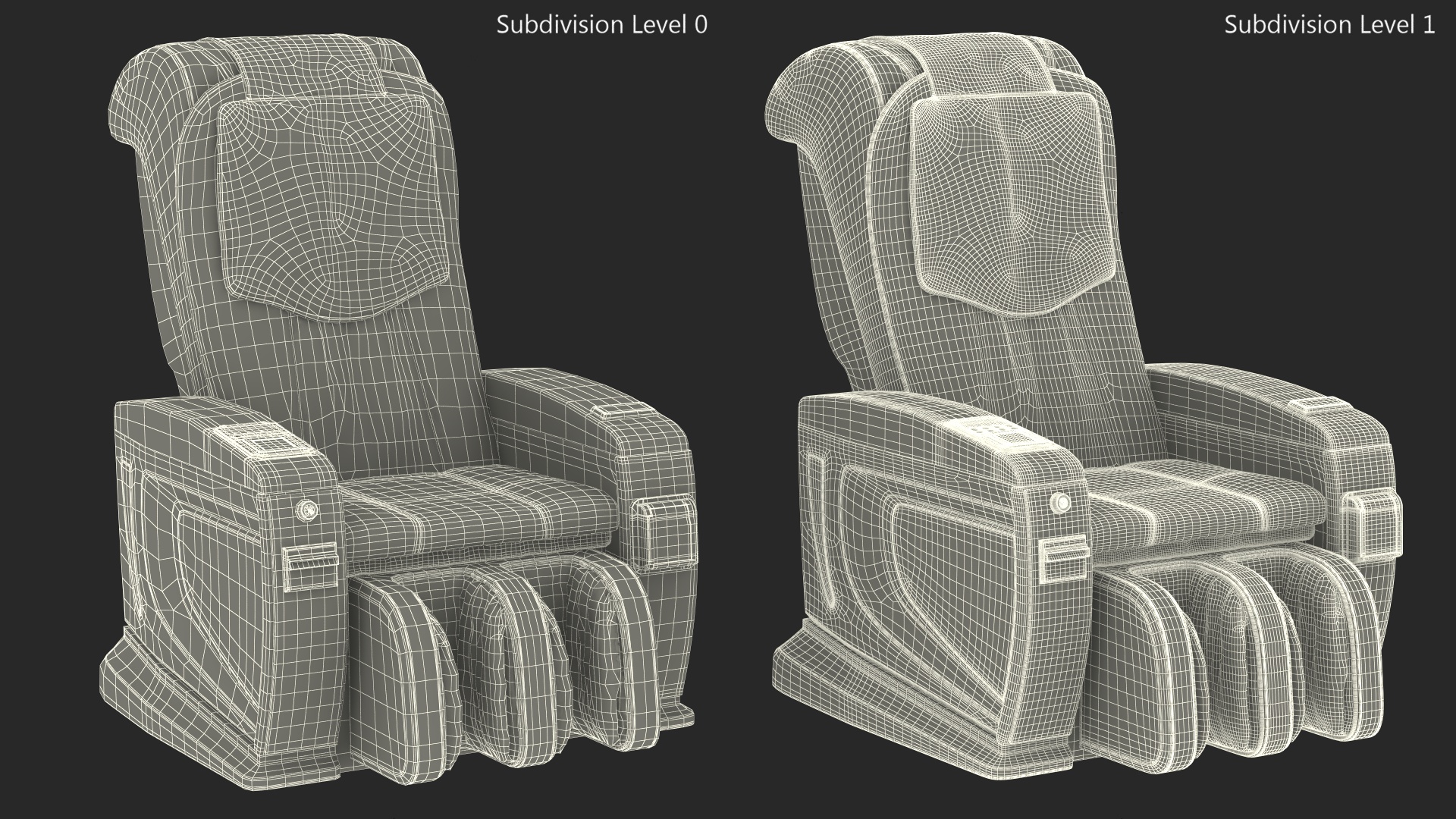 3D model Commercial Massage Chair Black