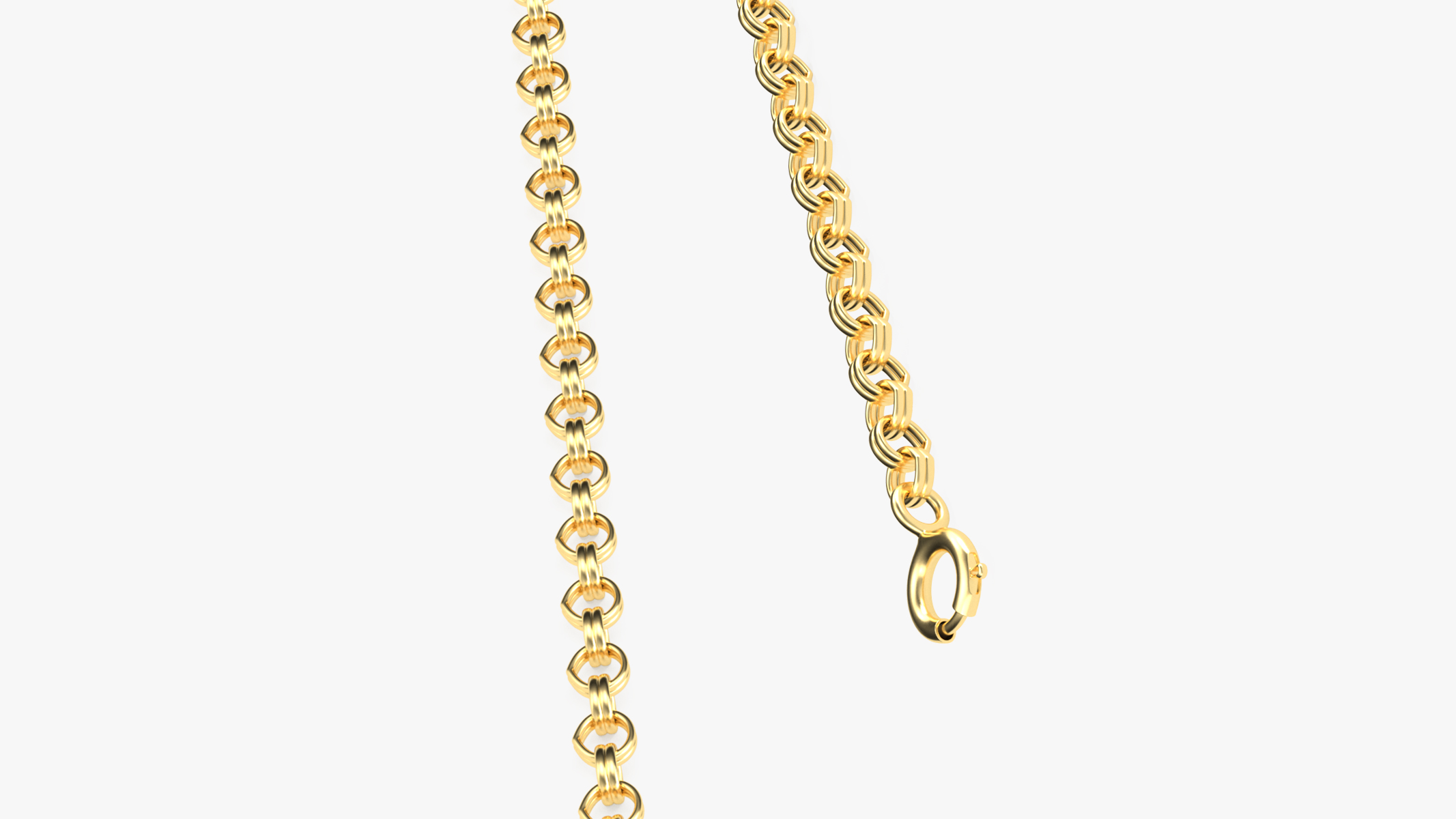 3D Rolo Jewelry Chain Gold model