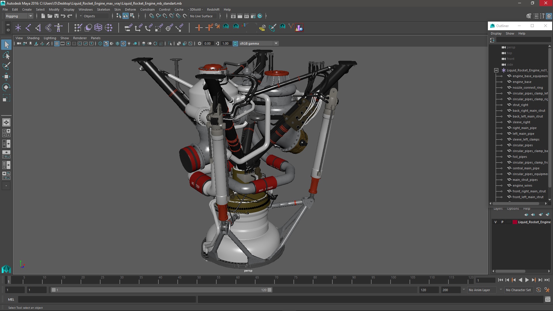 3D model Liquid Rocket Engine