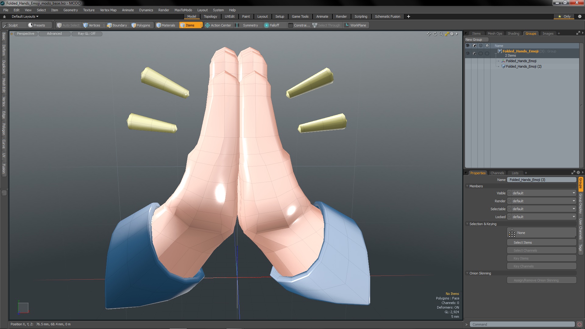 3D Folded Hands Emoji model