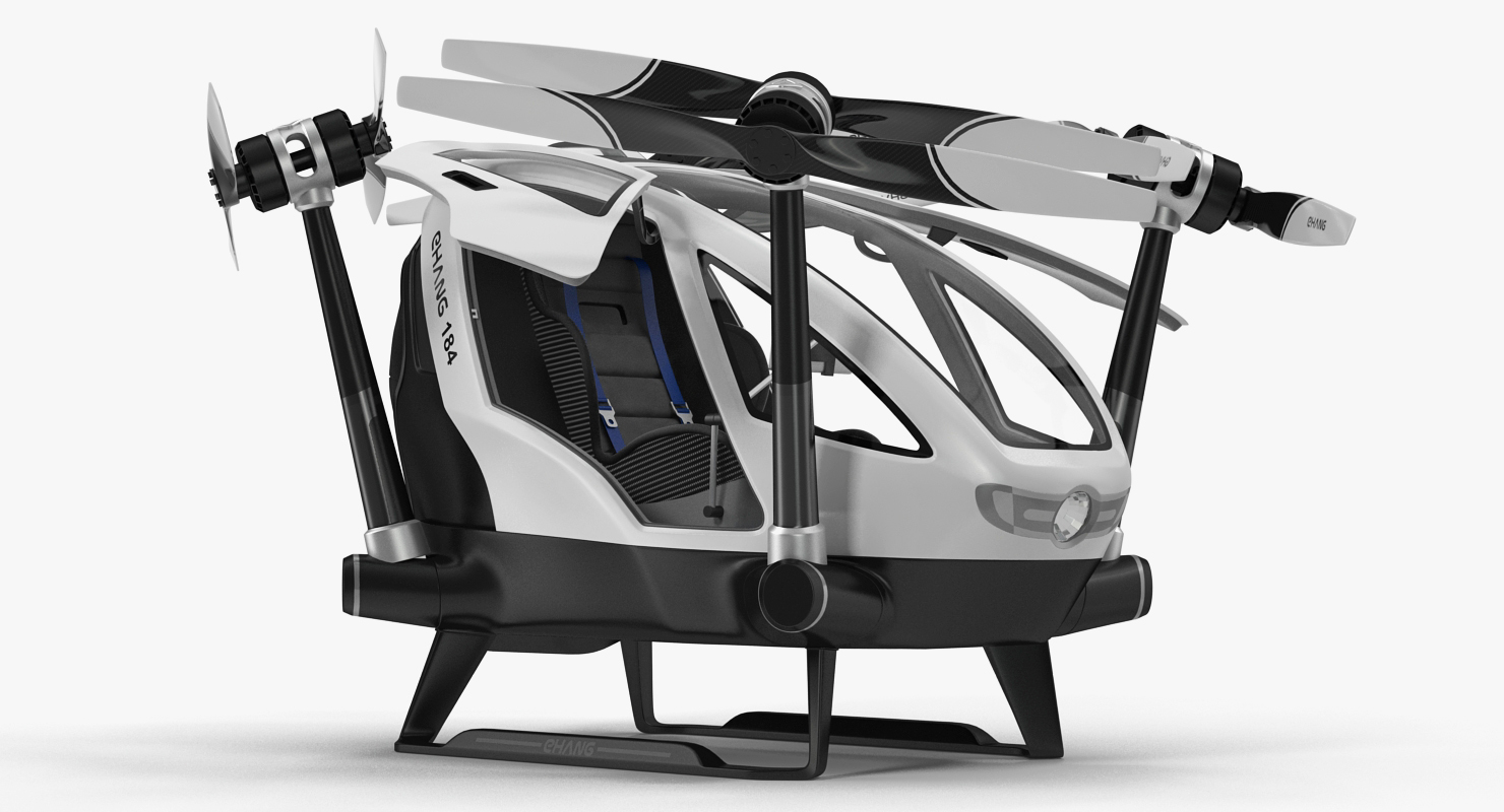 Autonomous Aerial Vehicle Ehang 184 Rigged 3D