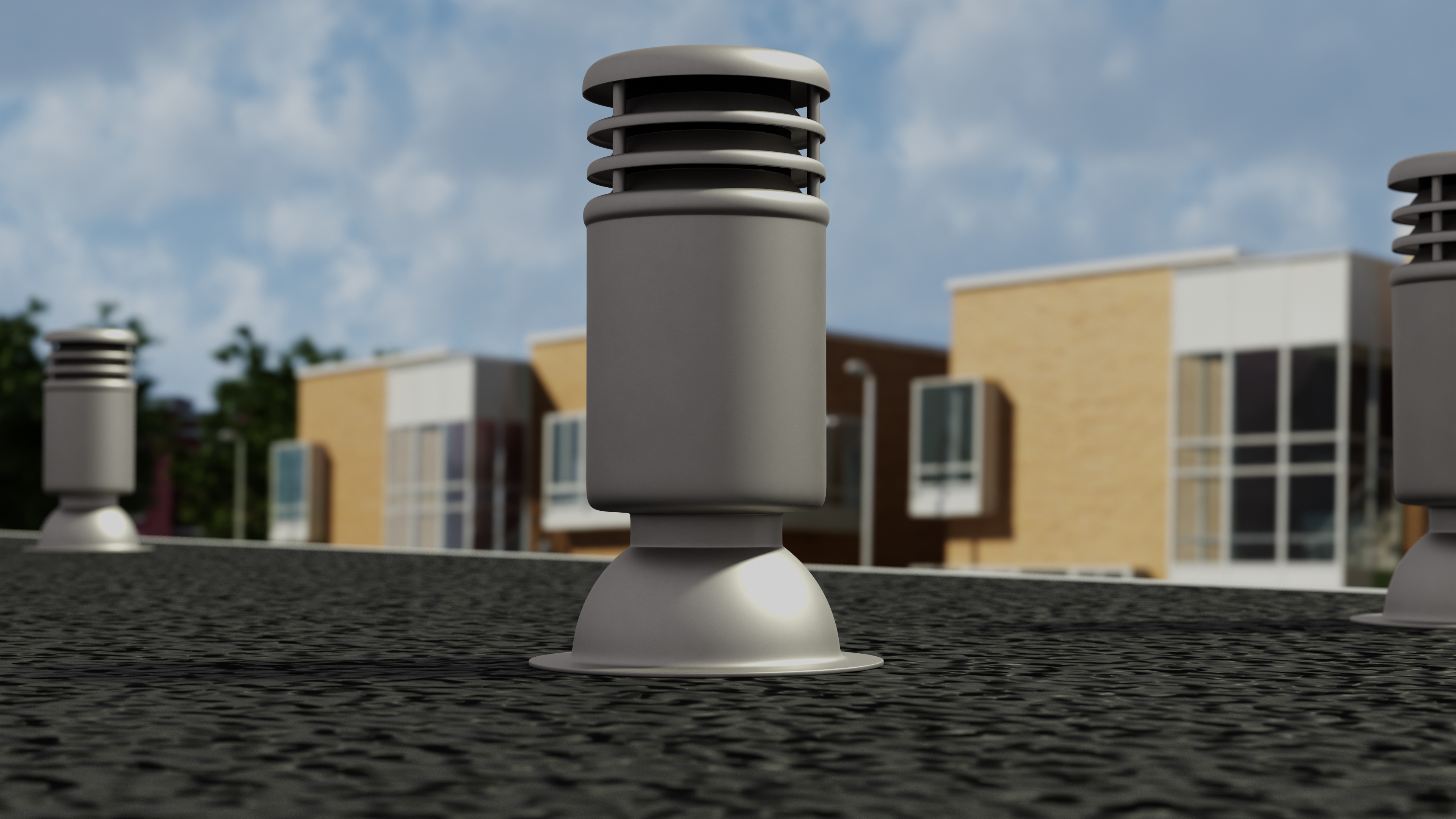 3D Black Round Designer Chimney model