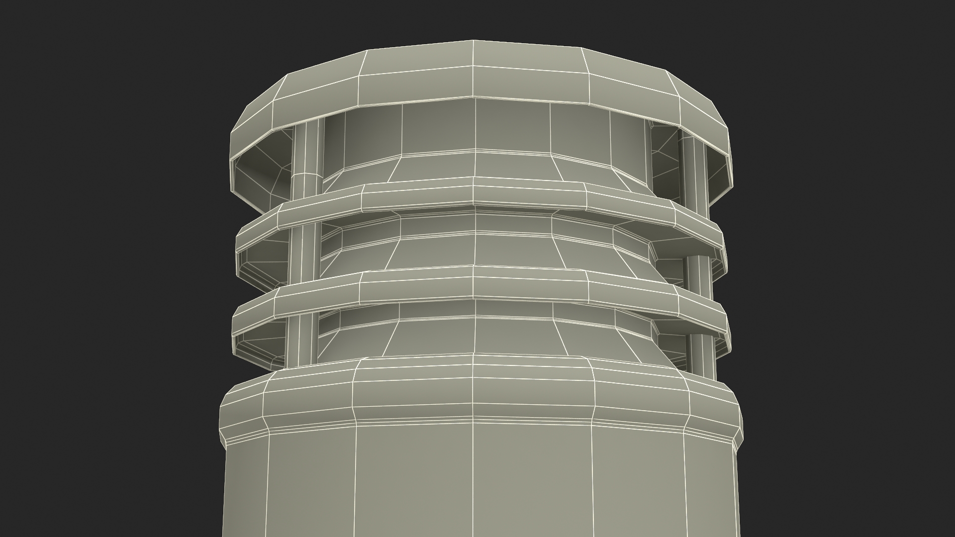 3D Black Round Designer Chimney model