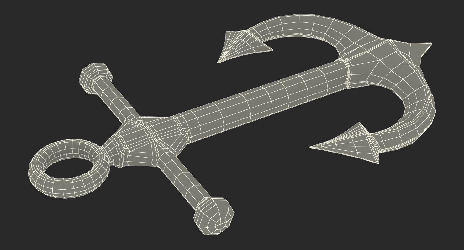 3D Silver Anchor model