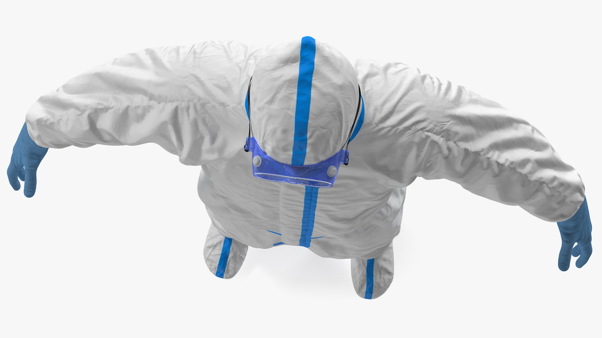 3D Man in Disposable Medical Protective Suit Rigged model