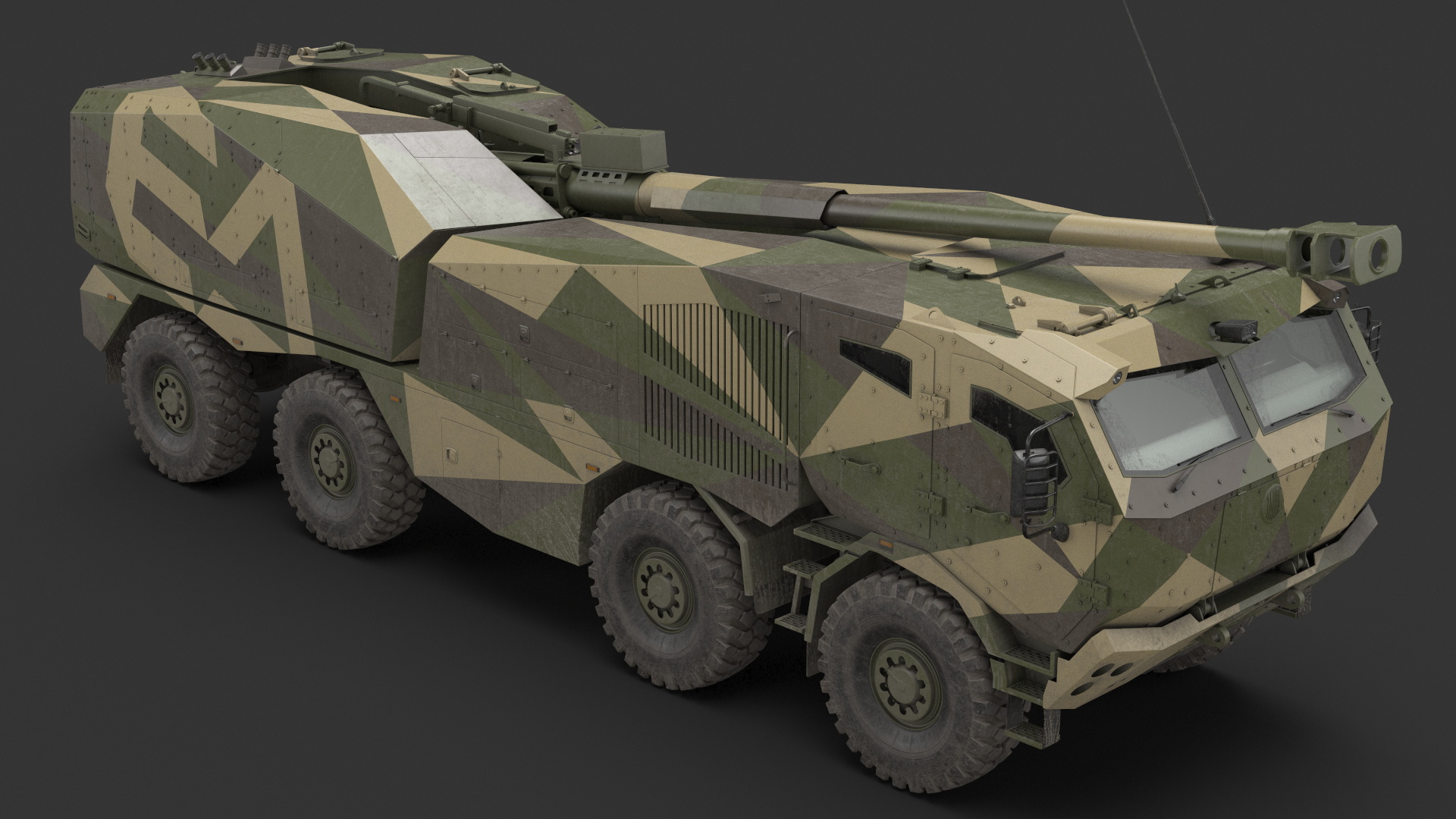 3D Self-Propelled Morana Howitzer Gun in Dirty model