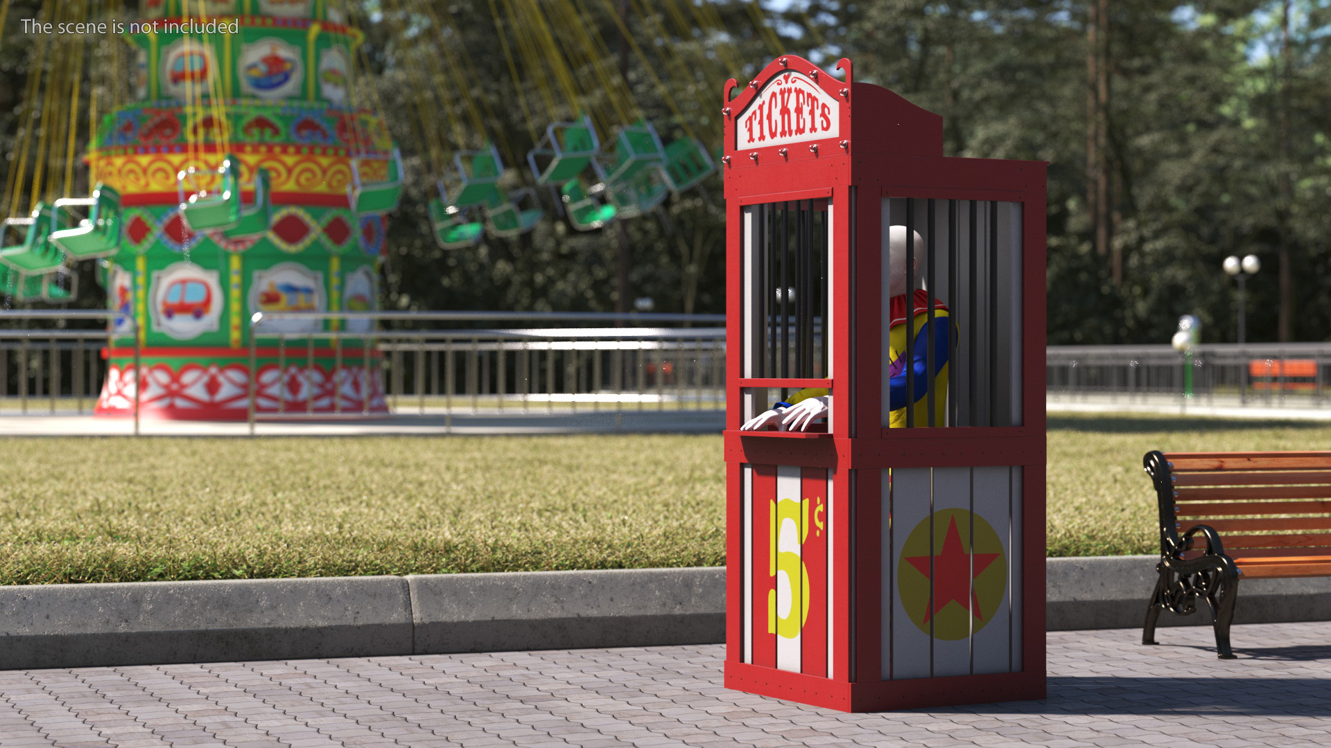 3D model Circus Ticket Booth with Clown