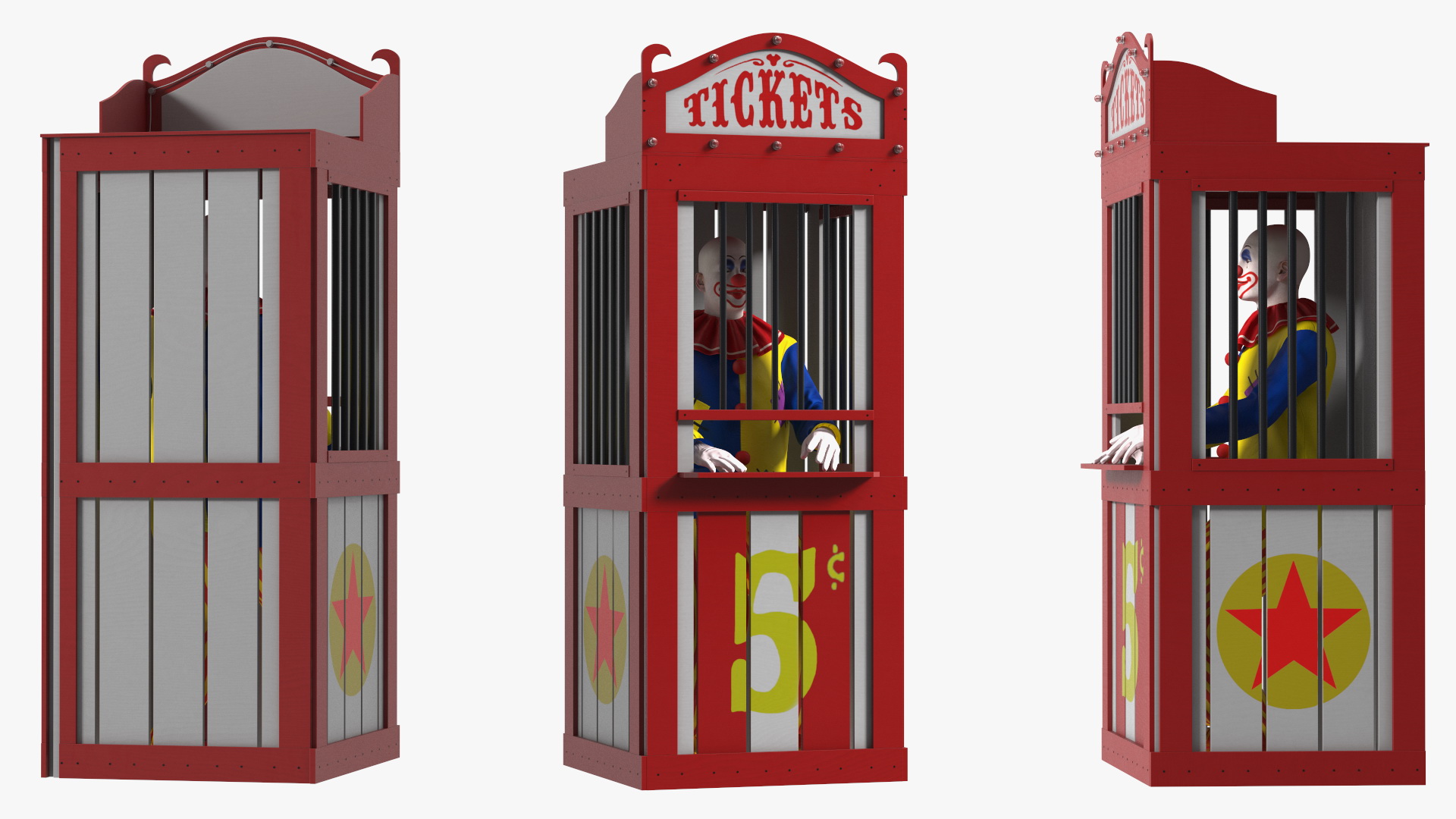 3D model Circus Ticket Booth with Clown