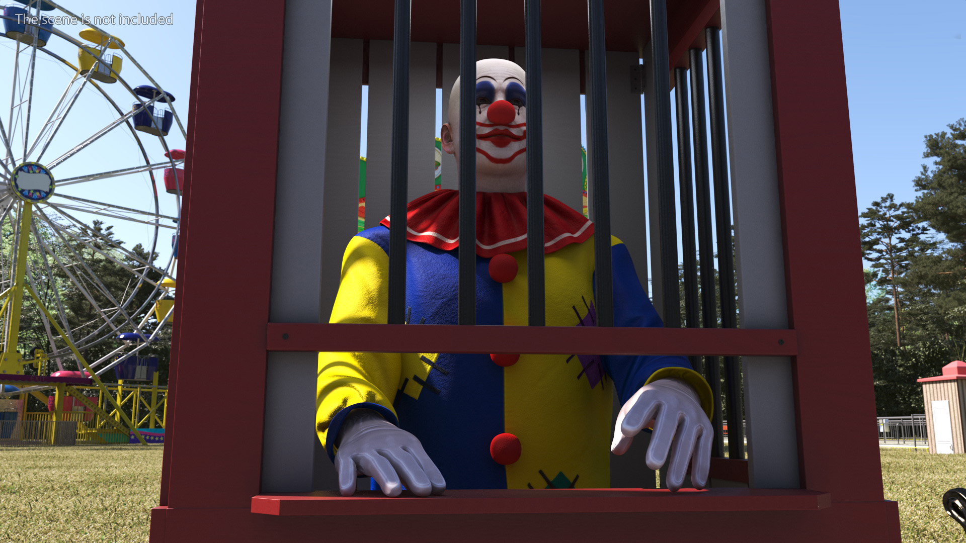 3D model Circus Ticket Booth with Clown