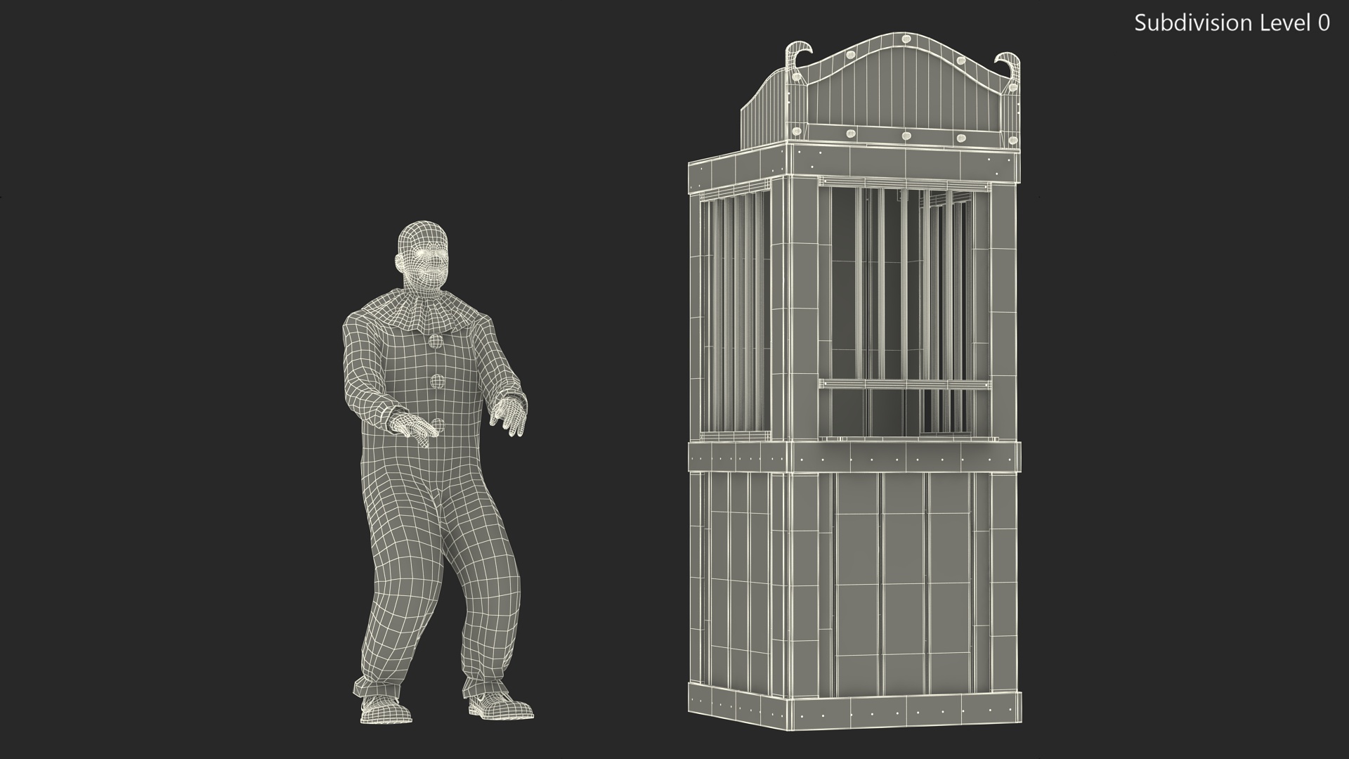 3D model Circus Ticket Booth with Clown