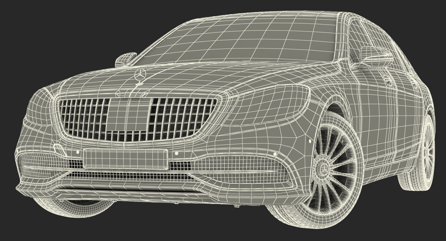 3D Mercedes Benz S-Class Maybach Rigged