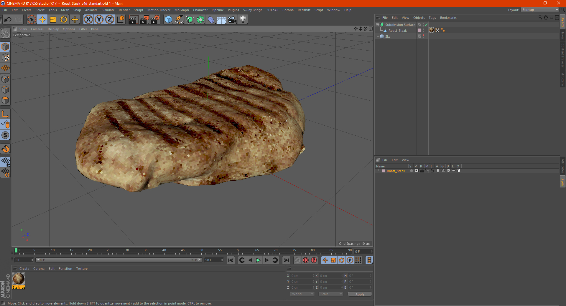 3D Roast Steak