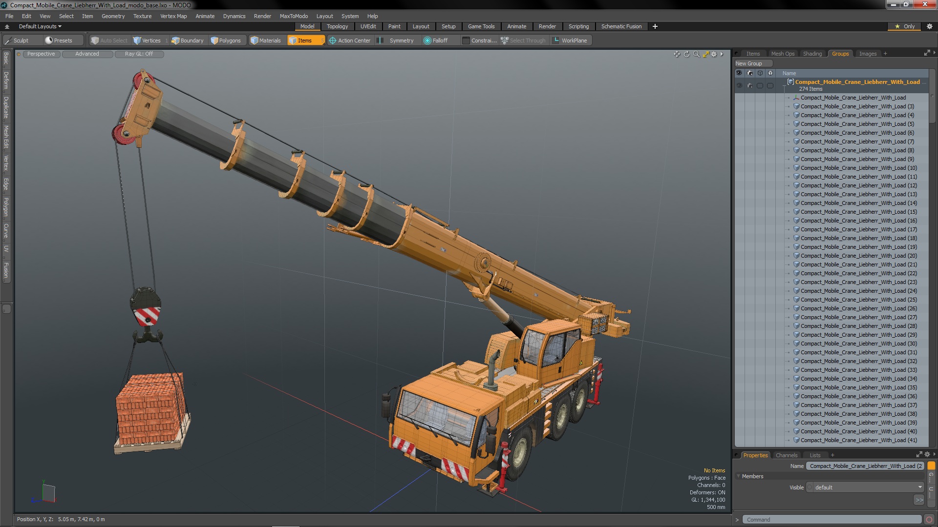 Compact Mobile Crane Liebherr With Load 3D model